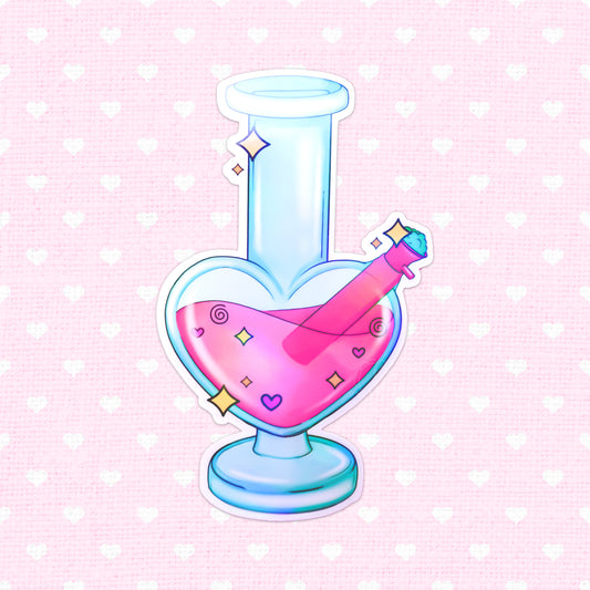 Heart Bong Holographic Vinyl Sticker